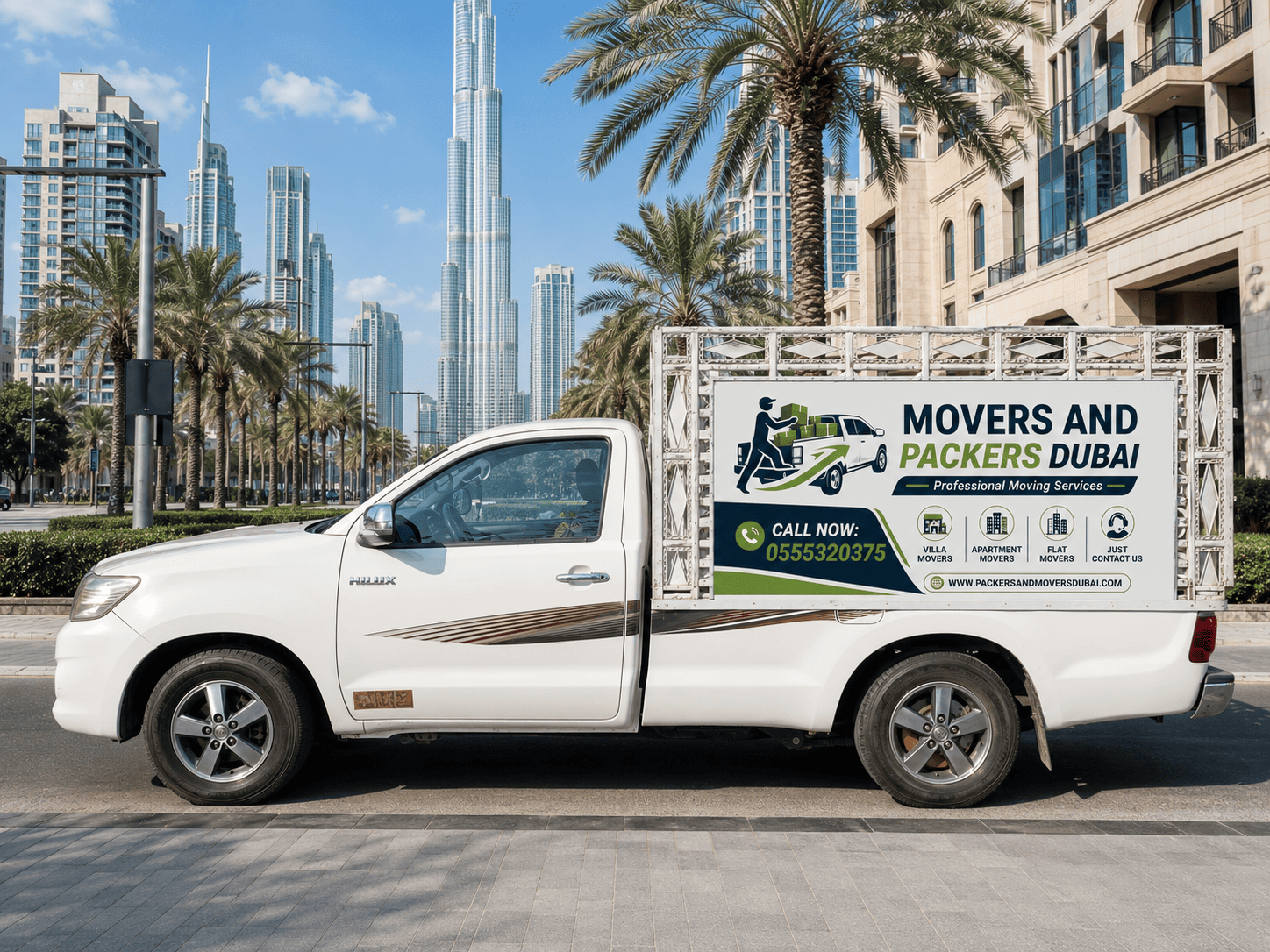 Movers and Packers Al Warqa, 3 Ton Pickup for Rent in Dubai Monthly